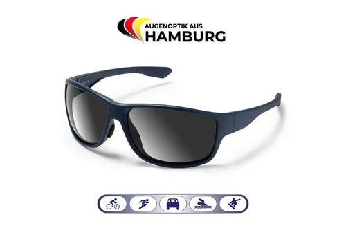 EyeAm Sonnenbrille Polarized 1001 - Sportlich & Ultraleicht - Sportbrille mit polarisierten Gläsern und UV-Schutz 400, perfekt für aktive Outdoor-Aktivitäten und schwimmfähig. Unisex Design in stylischem Blau!