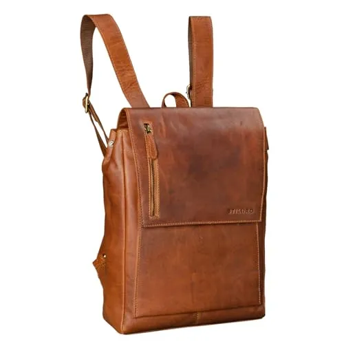STILORD 'Simon' Daypack Rucksack aus Leder für Herren und Damen - Tagesrucksäcke aus hochwertigem Büffelleder, ideal für Business, Uni und Schule. Bietet Platz für A4-Dokumente und 13 Zoll MacBook, kombiniert Stil mit Funktionalität.