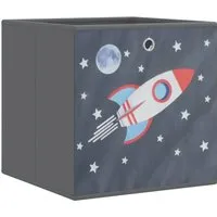 vidaXL Faltboxen 10 Stk. Grau 32x32x32 cm Vlies - Aufbewahrungsboxen aus Vlies, faltbar und platzsparend. Ideal für das Organisieren von Kleidung, Spielzeug und Büchern. Pflegeleicht und mit praktischen runden Ösen für einfachen Zugriff.
