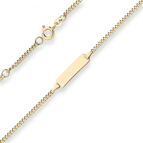 2,1mm Id-Armband Panzerkette aus 375 Gold für Kinder - Elegantes Goldarmband aus 375 Gelbgold, perfekt für Kinder. Mit einer Länge von 16 cm und stilvoller Panzerkette ist es ein ideales Geschenk für besondere Anlässe.