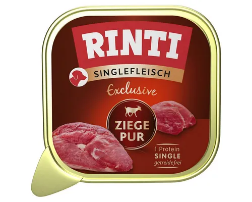 Rinti Singlefleisch Exclusive Ziege pur 150 g - 10 Stück, für: Hund