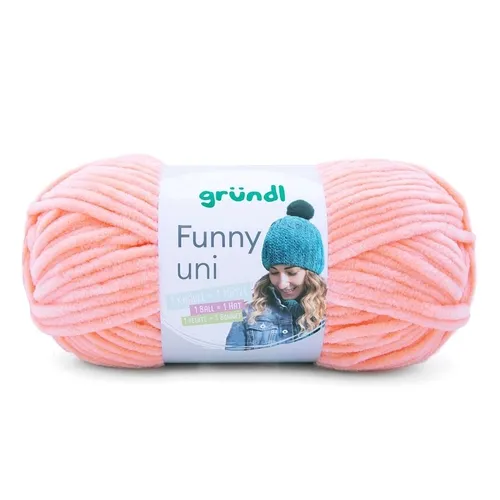 GRÜNDL WOLLE FUNNY UNI 100 g ZUCKERWATTE CHENILLEGARN in orange von Gründl
