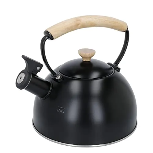 La Cafetière Wasserkessel – Pfeifender Wasserkocher mit Holzgriff, 1,6 Liter