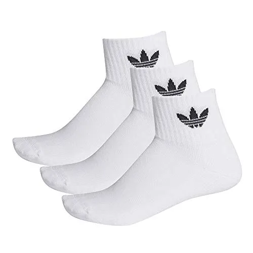 adidas Unisex Mid enkelsck Socken, White/White/Black, M EU