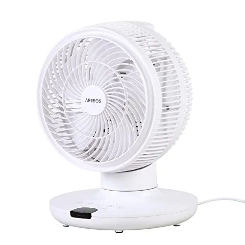 Arebos Tischventilator mit Timer | 55W & 3D Oszillation - Tischventilator mit 4 Geschwindigkeitsstufen und 1-7 Stunden Timer für individuellen Komfort. Ideal für Zuhause oder Büro, kompakt und mit sicherem Stand.