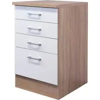 Flex Well Auszugunterschrank Samoa 50 x 60 x 85 cm - Küchenschrank in elegantem Weiß matt, ideal für platzsparende Aufbewahrung und optimalen Zugriff auf Küchenutensilien.