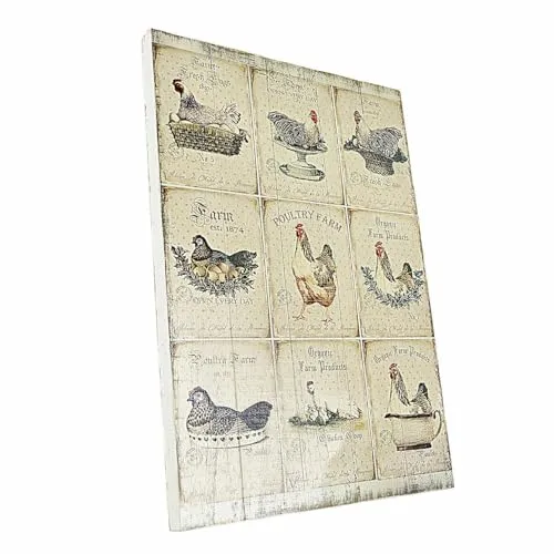 Loberon Dekoboard Montesse mit nostalgischen Hühnermotiven von LOBERON