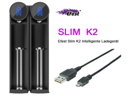 Efest SLIM K2 2-Schacht Li-Ion-Akkuladegerät von Efest