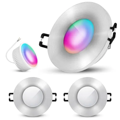 SSC-LUXon 3x BEDA IP65 LED Spot – Smart RGB Einbaustrahler für Außen & Bad - Entdecken Sie den flachen Einbaustrahler BEDA mit IP65-Schutz für Bad und Außenbereich. Genießen Sie individuelle Lichtstimmungen dank RGB-Funktion und einfacher Steuerung über WLAN. Ideal für stilvolle Akzente!
