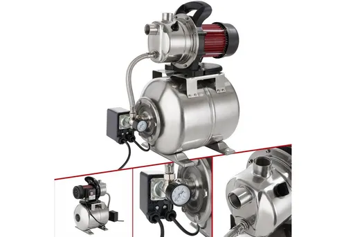 Arebos Hauswasserwerk 1200 Watt - Leistungsstark und Effizient - Wasserpumpen mit 3800 l/h Fördermenge, 48 m Förderhöhe und 19 l Tank, ideal für Gartenbewässerung und Hausnutzung.