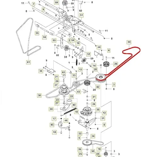 Wolfbelt Doppelkeilriemen 593667401 Zwischenwelle - Mähwerk passend für Husqvarna Rider RC 318T, RC 320Ts AWD