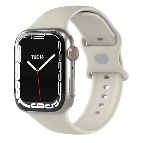 EAZY CASE Sport Armband für Apple Watch 44mm / 45mm / 46mm / 49mm verstellbares Silikon Ersatzarmband Sport Loop Band für Apple Watch Serie 11 10 9 8 7 6 5 4 3 2 1 SE für Damen Herren Taupe