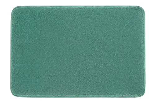 Kleine Wolke Badematte MEADOW, Eukalyptusgrün, 90 x 60 cm - Badematte aus rutschhemmendem Polyester, ideal für Badezimmer und fußbodenheizungsgeeignet. Pflegeleicht und stilvoll in Eukalyptusgrün.