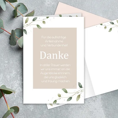 Trauer Dankeskarten Set