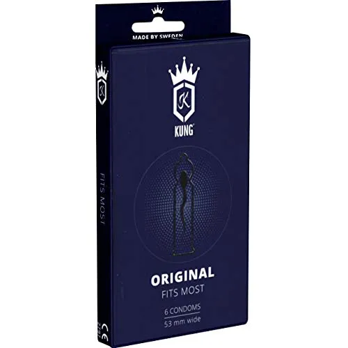 Kung «Original» 6 anatomisch geformte Kondome aus Schweden, Standardgröße (53mm)
