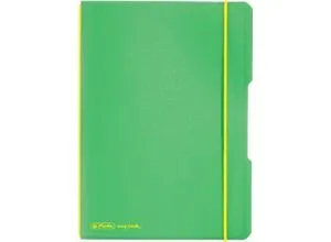 Herlitz 11361540 Notizheft A5 - 40 Blatt hellgrün, abgerundete Ecken und praktischer Haltegummi für einfaches Notieren