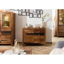 Kommode Sheesham 100x45x80 dunkelbraun lackiert ANCONA #215 von Massivholzmöbel24