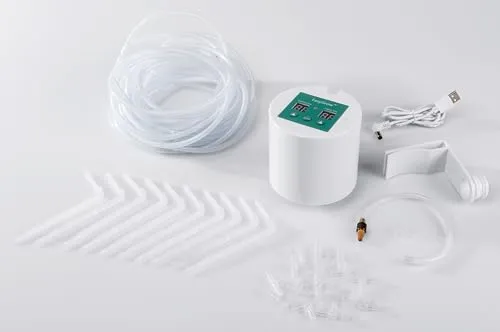 ELV Automatik-Bewässerungssystem für Zimmerpflanzen - Bewässerungssets mit 10 Tropfstellen, flexibel durch Batterie- oder USB-Betrieb, ideal für die automatische Pflege Ihrer Pflanzen.