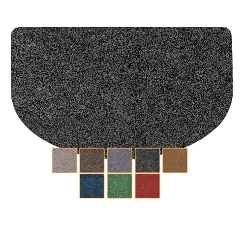 ANRO Fußmatte Schmutzfangmatte Türmatte rutschfest Fußabstreifer abwaschbar robust für Eingang, Haustür, Flur innen & außen Poet Küche, 75 x 45 cm (Halbrund)