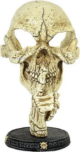 Dekofigur Totenkopf PSSST mit Fuß - Gothic Totenschädel - Figuren, Skulpturen & Statuen - Ein einzigartiges Design aus polyresin, das jedem Raum einen mystischen Touch verleiht.