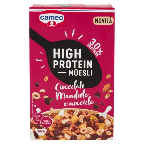 3x Cameo High Protein Müesli Schokolade Mandeln und Haselnüsse 300 g+ Italian Gourmet polpa 400g