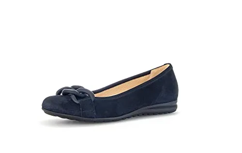 Gabor Damen Klassische Ballerinas, Frauen Flats,Ballerinen,Halbschuhe,Sommerschuhe,Slipper,Ballerina-Schuhe,flach,Dark-Blue (Uni),37.5 EU / 4.5 UK
