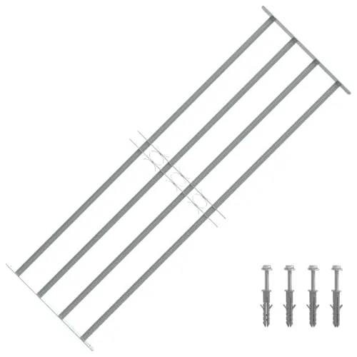 vidaXL Ausziehbares Fenstergitter aus Stahl 1000-1500mm - Einbruchschutz-Gitter aus robustem, verzinktem Stahl, verstellbar für verschiedene Fensterbreiten, kombiniert Sicherheit mit stilvollem Design.