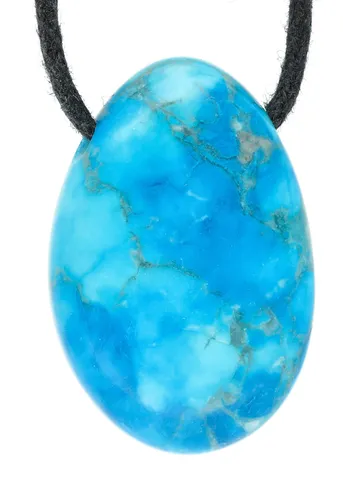 Türkis rec. Tropfenanhänger mit Baumwollband gebohrt | Edelstein Schmuck