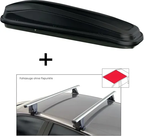 Dachbox JUEASY300 300 Liter schwarz + Dachträger für BMW X2 (F39)
