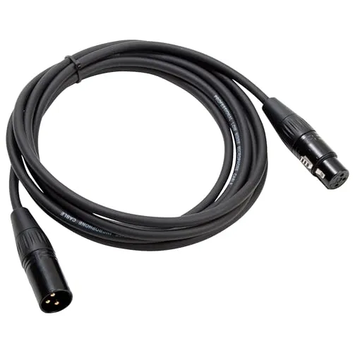 MUSIC STORE Platinum XLR 1,5m, Professionelles Mikrofonkabel, Schwarz, Goldkontakte
