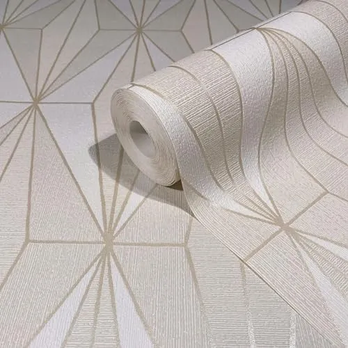 marburg Tapete Beige Weiß Grafisch Muster Modern für Wohnzimmer Schlafzimmer MADE IN GERMANY 10,05 x 0,53m