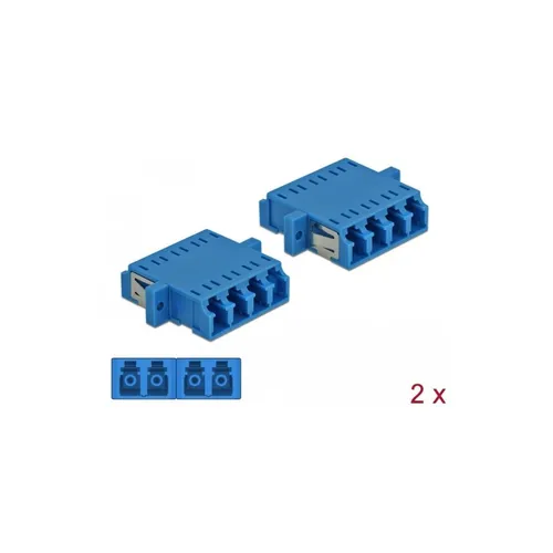 - LWL Kupplung LC Quad Buchse zu LC Quad Buchse Singlemode 2 Stück blau 86538