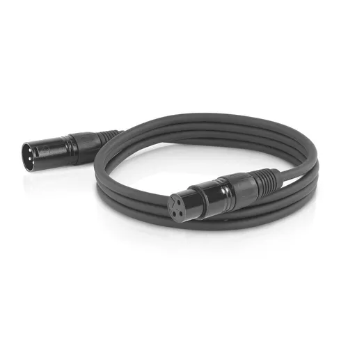 Mikrofonkabel Audio Kabel XLR 1,5m schwarz Verbindungskabel Musikkabel 3-Pin
