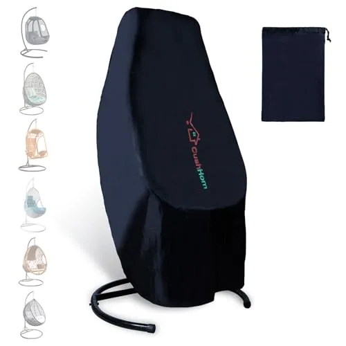 CCLIFE Hängesessel Abdeckung 190x145cm Schutzhülle für Hängesessel Winddicht UV Beständiges Schutzhülle Hängesessel mit Gestell 210D Oxford