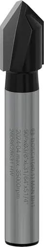 Bosch Professional 2608628631 Fräser V-Nut, Hartmetall, für Oberfräse, 90 Grad