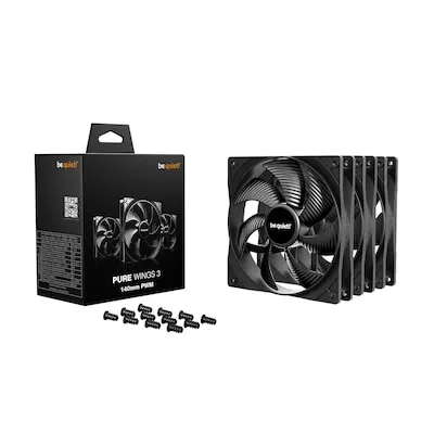 be quiet! Lüfter 140mm Pure Wings 3 PWM 3-Pack - Gehäuselüfter mit leisen, effizienten PWM-Technologie für optimale Kühlung und minimalen Geräuschpegel, ideal für Gaming- und Arbeits-PCs.