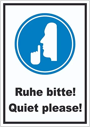 Ruhe bitte Quiet please Aufkleber A5 (148x210mm)