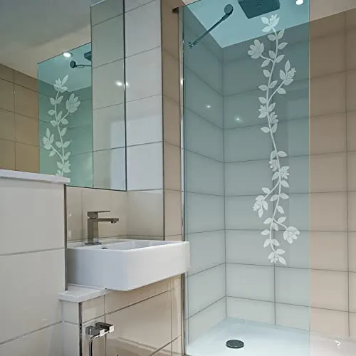 atFoliX Glasdekorfolie Blattgirlande - Sichtschutz und Dekoration - Edle Milchglasfolie mit Blattgirlande, ca. 33 cm x 150 cm. Kreatives, konturgeschnittenes Design für lichtdurchlässige und leicht zu reinigende Glasflächen. Ideal für Innen- und Außendekoration. Made in Germany.