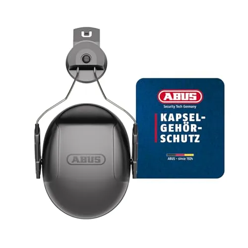 ABUS Kapselgehörschutz - Hoher Dämmwert SNR 31 dB für laute Arbeitsumgebungen - Gehörschutz nach EN 352 mit exzellenter Dämmung für Baustellen und Maschinenräume. Bequem und anpassbar mit flexiblem, drehbarem Design für optimalen Tragekomfort.