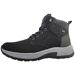 Rieker Winterschuhe 11020-00 - Schnürstiefel mit Rauhleder, schwarz/carbon - Hochwertige Winterschuhe für Herren mit Rauhleder, ideal für kalte Tage. Die super leichte Sohle und gepolsterte Einlegesohle bieten optimalen Komfort und Flexibilität.