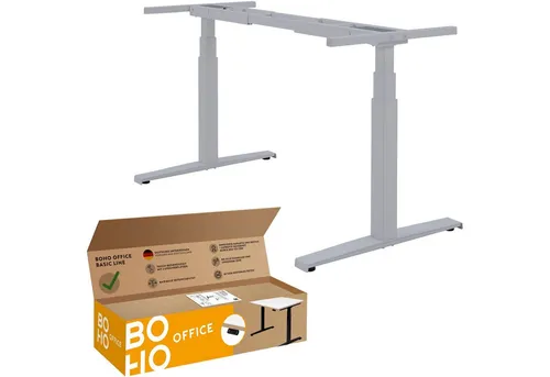 boho office® Schreibtisch Basic Line - Elektrisch höhenverstellbar mit Memory-Funktion - Schreibtisch mit TÜV-geprüfter Sicherheit und 5 Jahren Garantie. Ergonomisch, stabil und ideal für jede Körpergröße - Arbeiten im Sitzen oder Stehen für mehr Produktivität.