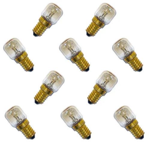 10x Backofenlampe 300° 15W E14 klar Glühbirne Glühlampe 15 Watt Glühbirnen Röhre