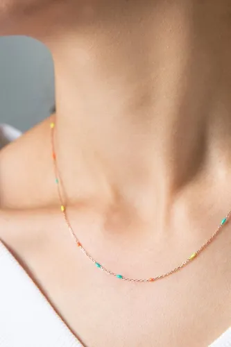 Lodie Silver Halskette mit Schmuckelementen - 43 cm, Gold - Elegante Halskette aus 925er Sterlingsilber mit roségoldfarbener Beschichtung. Ideal für jeden Anlass und sorgt für einen stilvollen Auftritt.