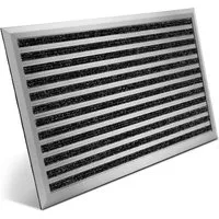 bomoe XXL Fußmatte Außen 70x100 cm – Rutschfest & Rostfrei in silber von bomoe