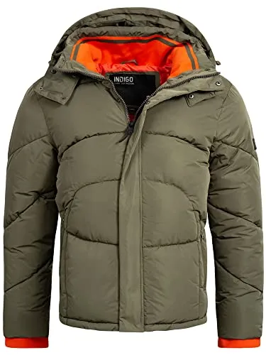 Indicode Herren Dunlap Winterjacke mit abnehmbarer Kapuze | Steppjacke für kalte Tage - Moderne Steppjacke mit abnehmbarer Kapuze für optimalen Tragekomfort. Ideal für Alltag und Freizeit, hält dich auch an kalten Wintertagen warm. Regular Fit für eine perfekte Passform.
