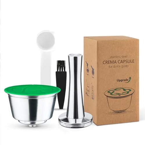 BENFUCHEN Wiederverwendbare Kaffeekapsel kompatibel mit Dolce Gusto Piccolo XS-Maschinen und Genio S Maschinen, nachfüllbarer Edelstahl Metall Kaffeekapselfilter mit Kaffeepresser