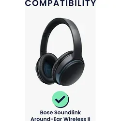 kwmobile 2x Ohr Polster für Bose Soundlink Around-Ear Wireless II Ohrpolster - Ersatz Ohrpolster - Kopfhörer Ersatzteile - Kopfhörer Ersatzpolst... - Schwarz/Blau