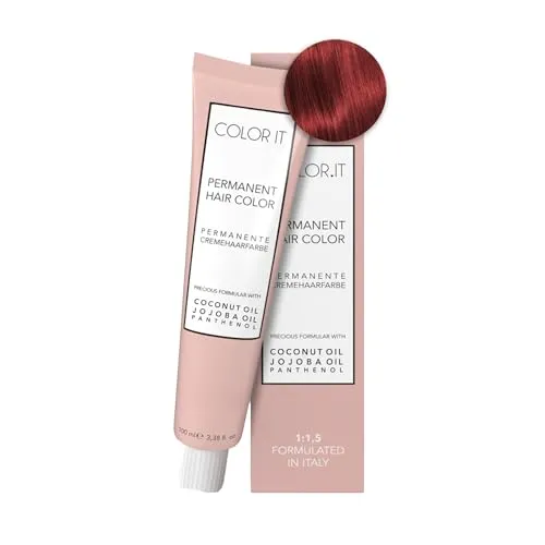 COLOR.IT by BM - Permanente Haarfarbe in Salonqualität, 100ml (6.66 Dunkelblond Rot Intensiv, 1er Pack)