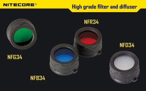 Nitecore Lampenfilter Farbfilter Filter 34mm NFD NFR NFG NFB 34