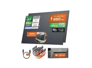 Solarway Balkonkraftwerk 880Wp All in One mit Anker Speicher
